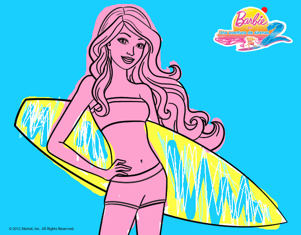 Barbie con tabla de surf