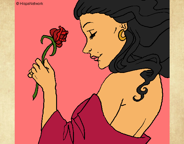 Princesa con una rosa