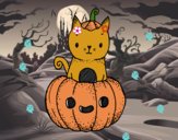 Un gatito de Halloween