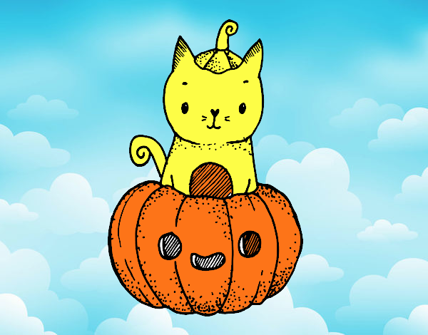 Un gatito de Halloween