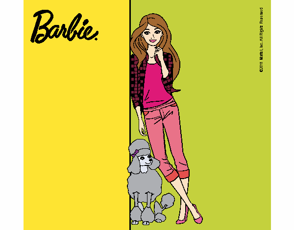 Barbie con cazadora de cuadros