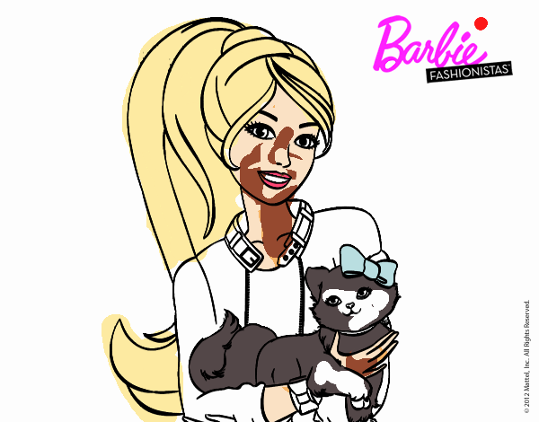 Barbie con su linda gatita