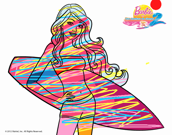 Barbie con tabla de surf