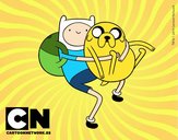 Finn y Jake abrazados