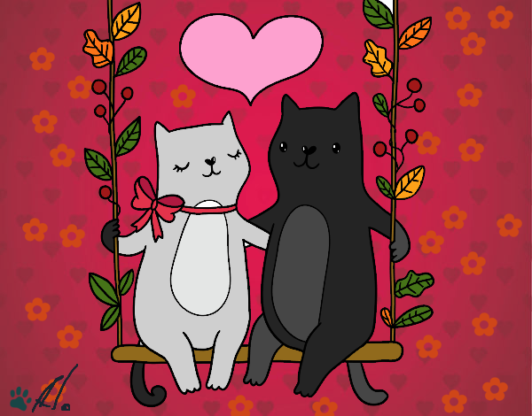 Gatitos enamorados