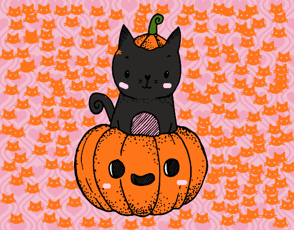 Un gatito de Halloween