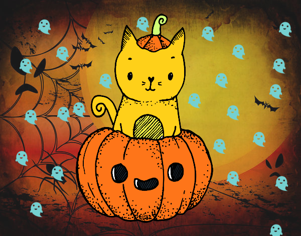 Un gatito de Halloween