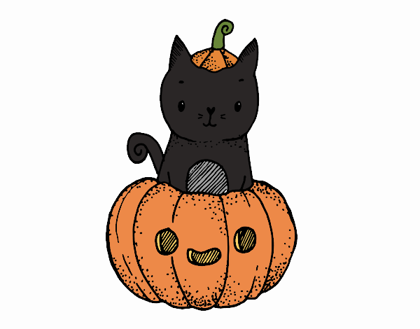 Un gatito de Halloween