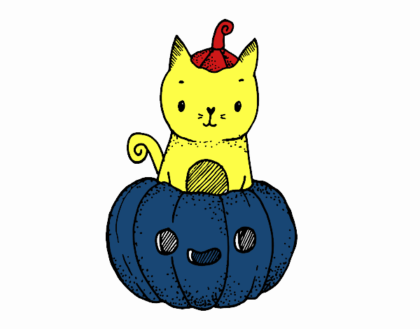 Un gatito de Halloween