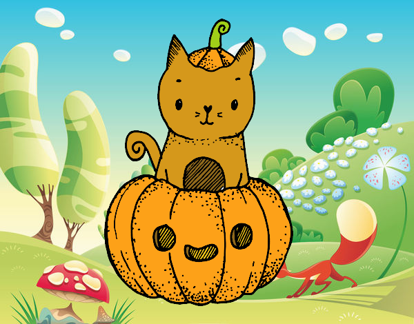 Un gatito de Halloween