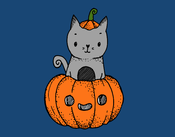 Un gatito de Halloween