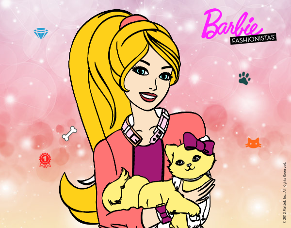 Barbie con su linda gatita