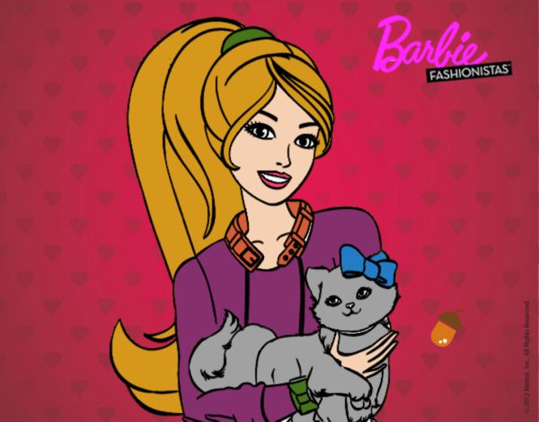 Barbie con su linda gatita