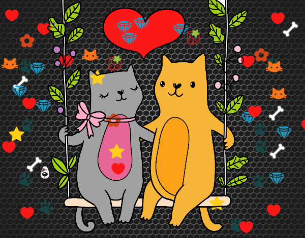 Gatitos enamorados