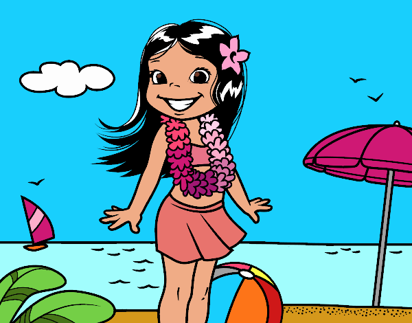 Niña en la playa