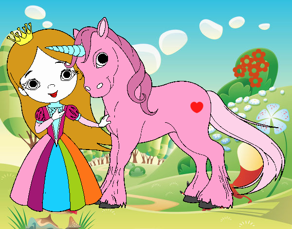 Princesa y unicornio