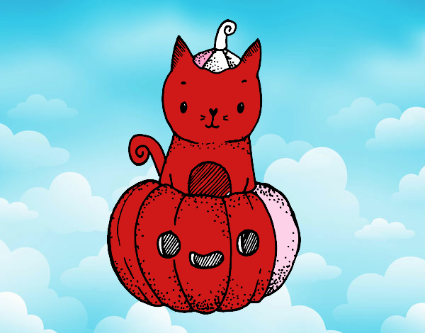 Un gatito de Halloween