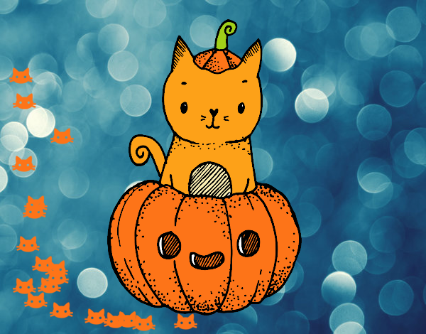 Un gatito de Halloween