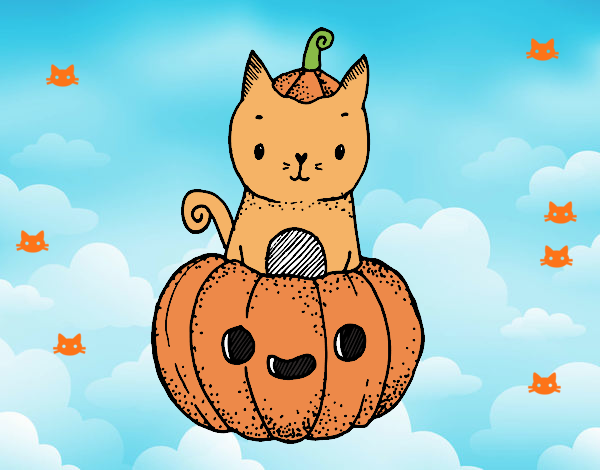 Un gatito de Halloween