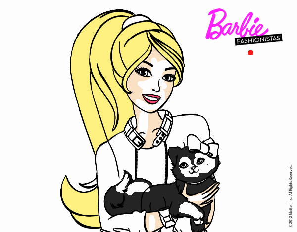 Barbie con su linda gatita