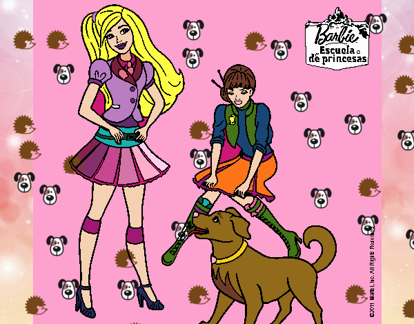 Barbie con su perrito y una amiga