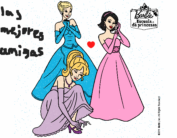 Barbie y sus amigas vestidas de gala