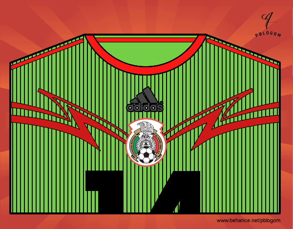 Camiseta del mundial de fútbol 2014 de México