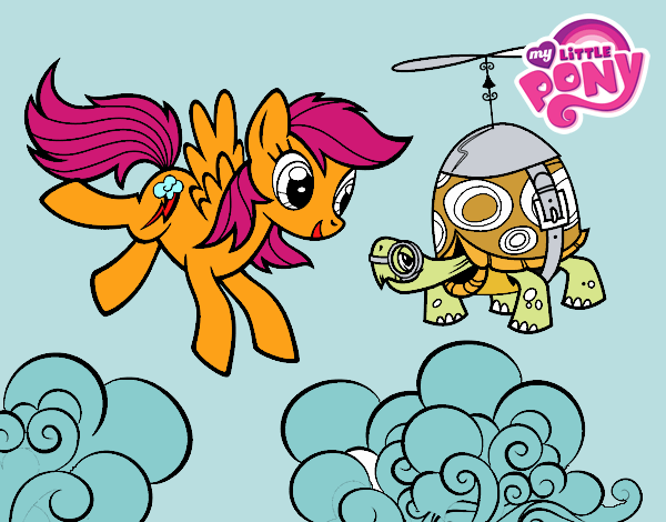 Desenho de Rainbow Dash and Tank Turtle para Colorir - Colorir.com