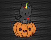 Un gatito de Halloween