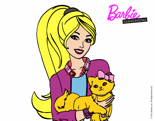 Barbie con su linda gatita