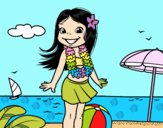 Niña en la playa