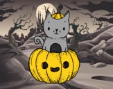 Un gatito de Halloween