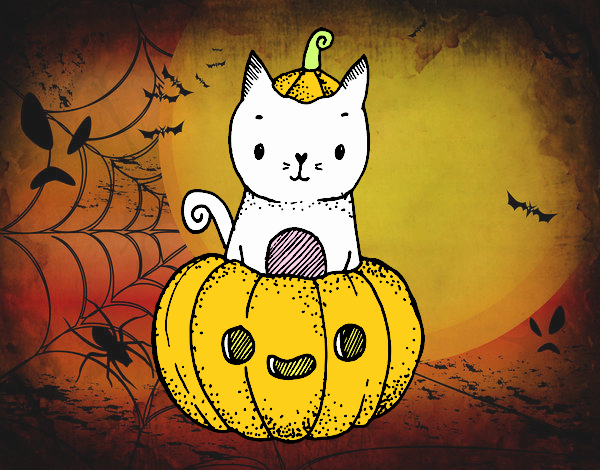 Un gatito de Halloween