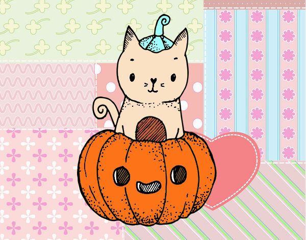 Un gatito de Halloween