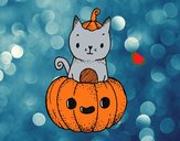 Un gatito de Halloween