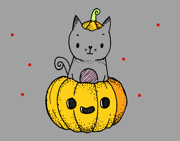 Un gatito de Halloween