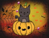 Un gatito de Halloween