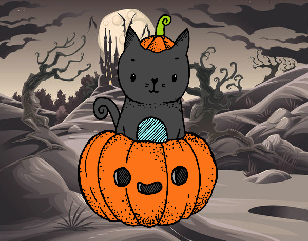 Un gatito de Halloween