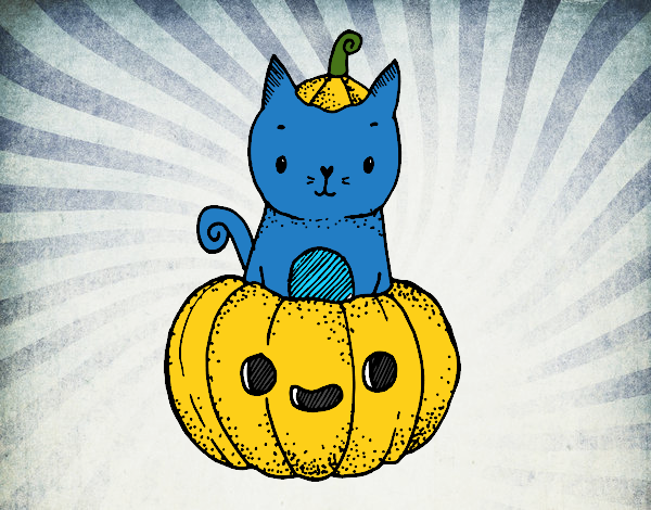 Un gatito de Halloween