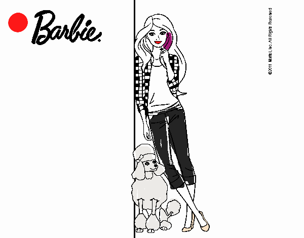 Barbie con cazadora de cuadros