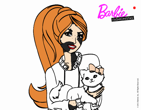 Barbie con su linda gatita