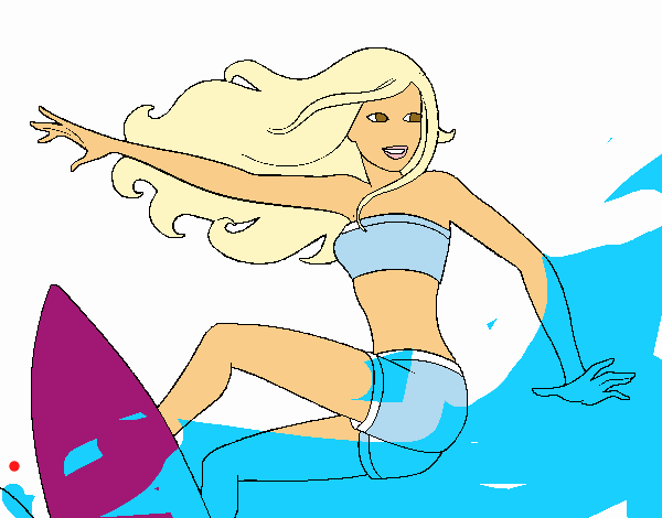 Barbie surfeando