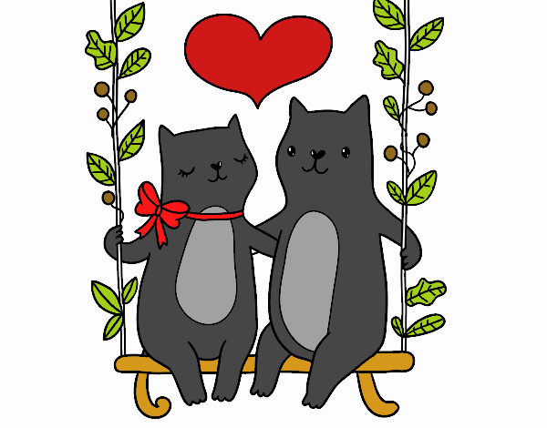 Gatitos enamorados