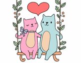 Gatitos enamorados