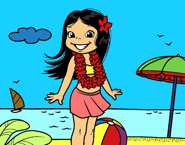 Niña en la playa