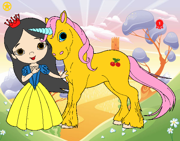 Princesa y unicornio