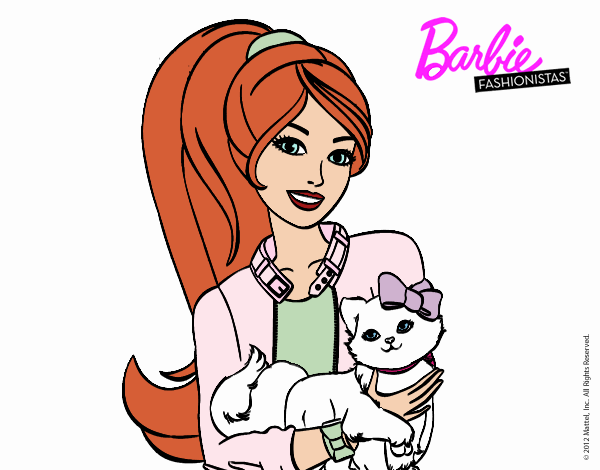 Barbie con su linda gatita