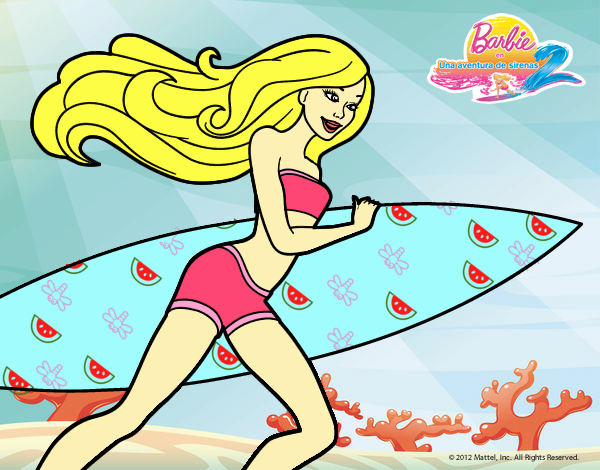 Barbie corre al agua