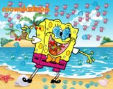 Bob Esponja saludando