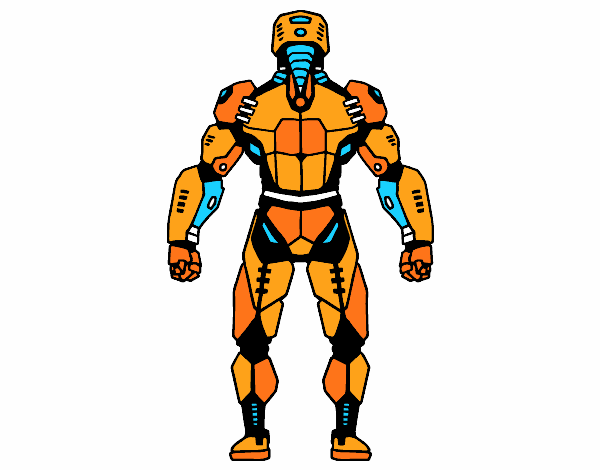 Robot luchador de espaldas